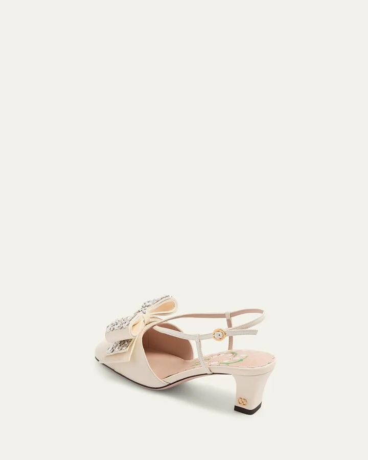 Bowow Studded Bow Slingback Pumps - Image 4