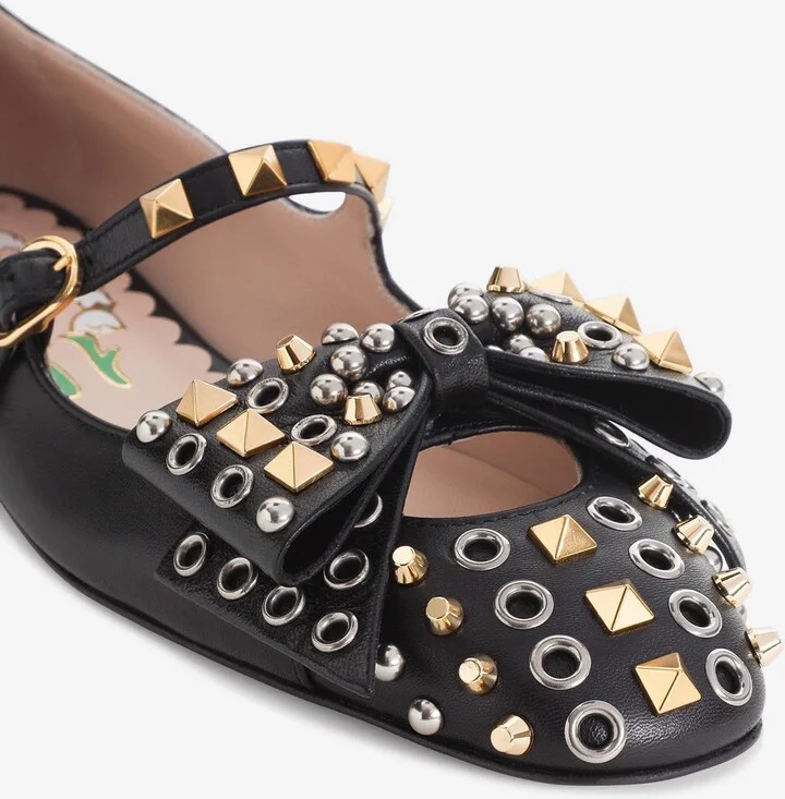 Bowow Studded Mary-Jane Ballet Flats - Image 3