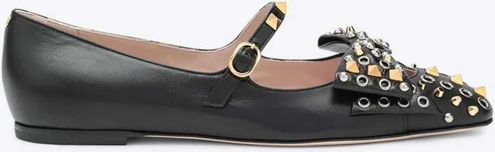 Bowow Studded Mary-Jane Ballet Flats