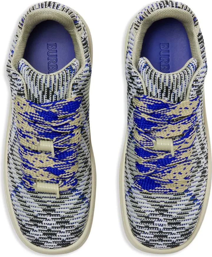 Box checked knitted sneakers - Image 4