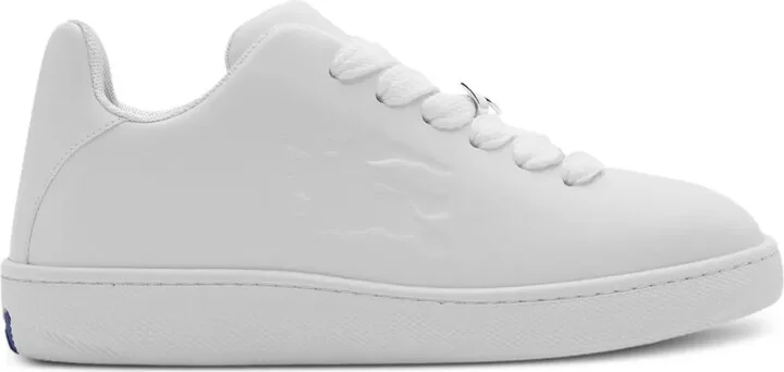 Box logo-debossed leather sneakers