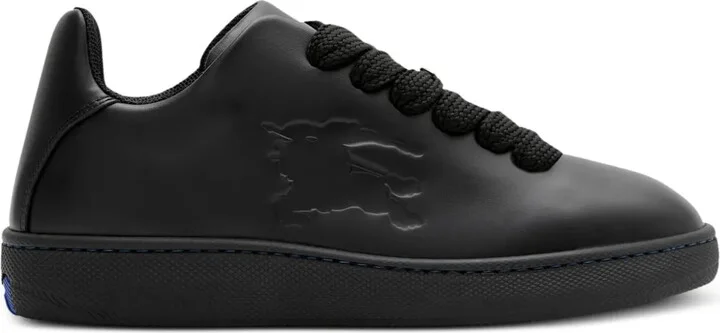 Box logo-embossed leather sneakers