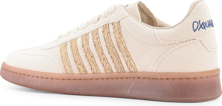 Boxer Dsquared2 Summer Lovers Canvas And Natural Rafia Sneakers - Image 3