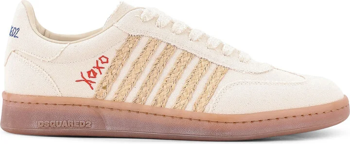 Boxer Dsquared2 Summer Lovers Canvas And Natural Rafia Sneakers