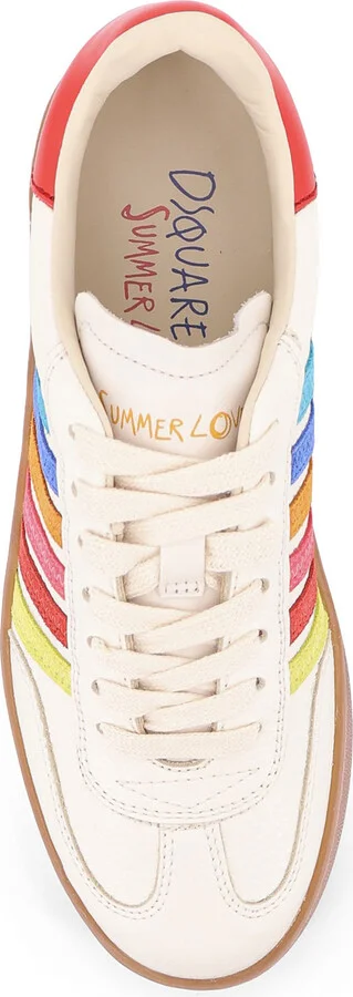 Boxer Dsquared2 Summer Lovers Leather Sneakers With Multicolor Stripes - Image 5
