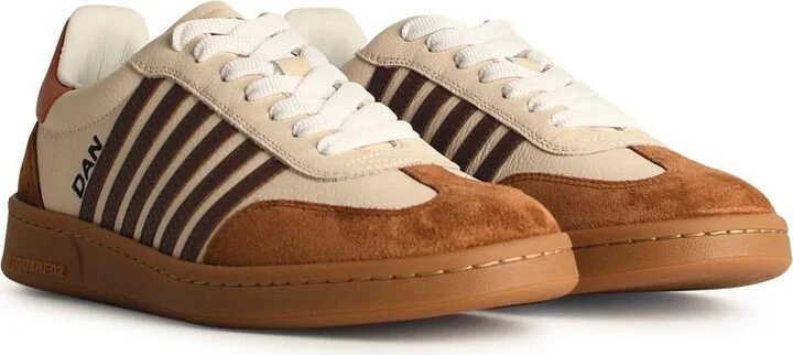 'boxer' Ivory Leather Sneakers - Image 2