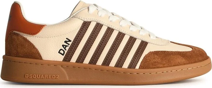 'boxer' Ivory Leather Sneakers