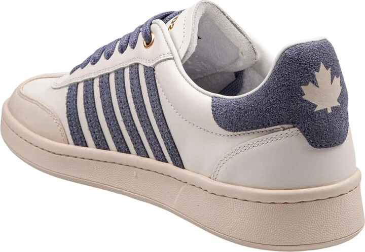 Boxer Sneakers In Leather And Suede Color Milk And Blue - Image 4