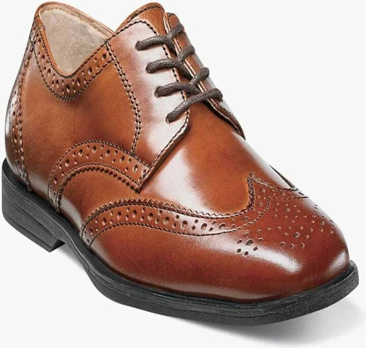 Boy's Reveal Wingtip Shoe In Cognac