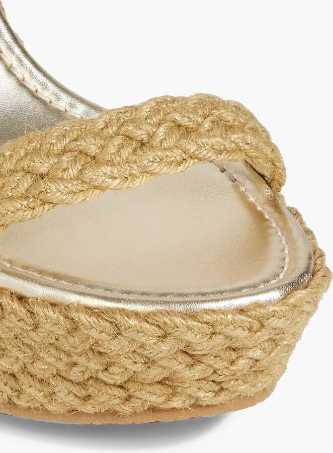 Brada metallic jute espadrille wedge sandals - Image 4