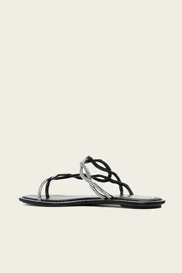 Braid Flat Sandal 10 in Black - Image 3