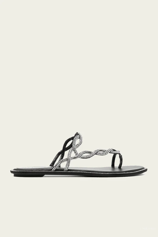 Braid Flat Sandal 10 in Black