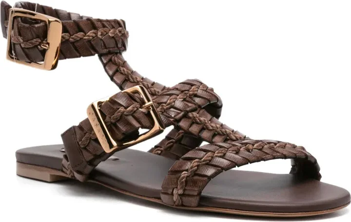 Braided Buckle Flat Sandals - Image 2