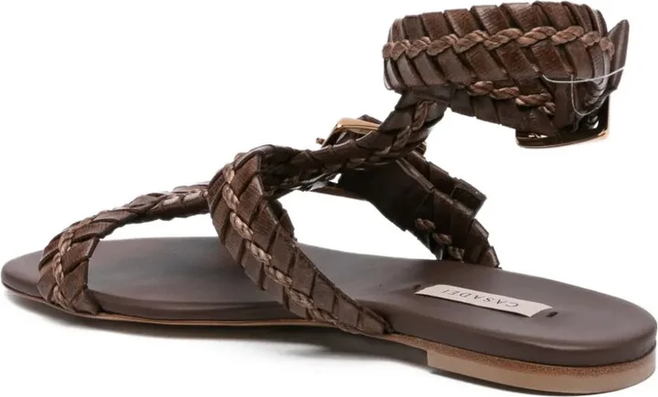 Braided Buckle Flat Sandals - Image 3