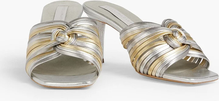 Braided color-block metallic sandals - Image 2