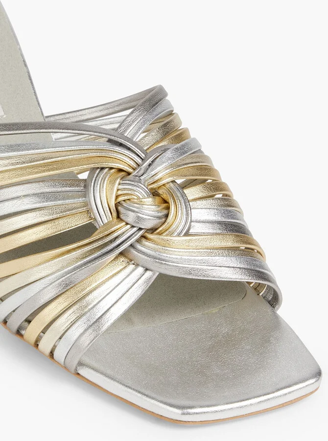 Braided color-block metallic sandals - Image 4