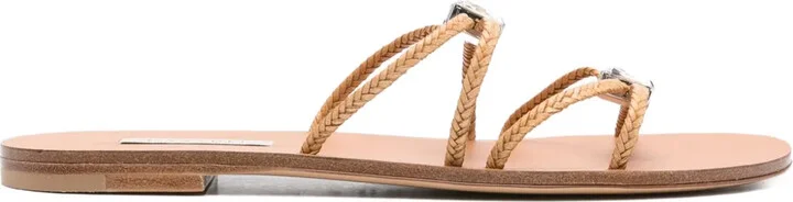 Braided Crystal-Embellished Slides