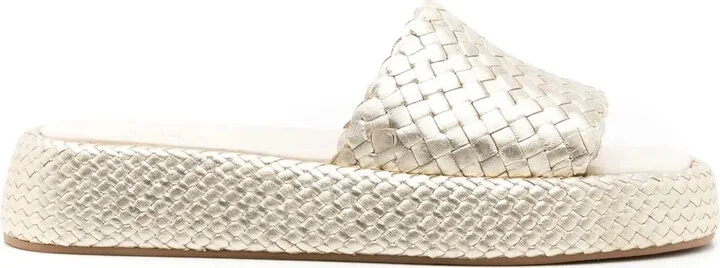 Braided-Detail Flatform Sandals