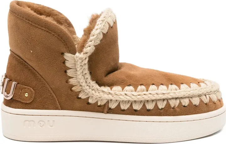 Braided-Detail Suede Boots