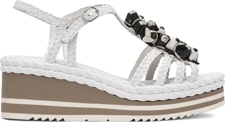 Braided-Detail Wedge Sandals