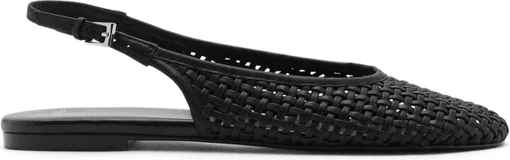 Braided Faux Leather Slingback Flat