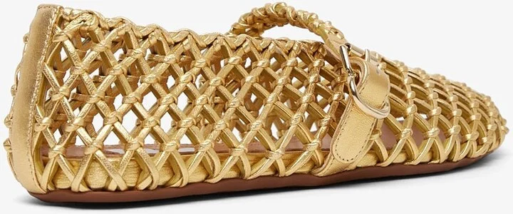 Braided gold leather ballet flats - Image 2