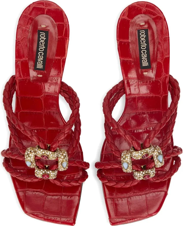 Braided Jewel-Embellished Sandals - Image 3