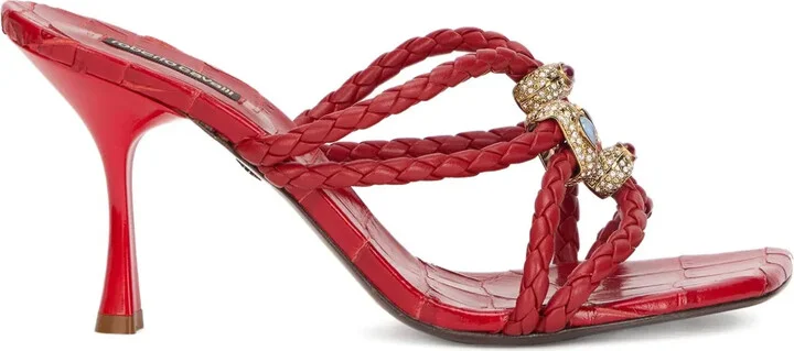 Braided Jewel-Embellished Sandals