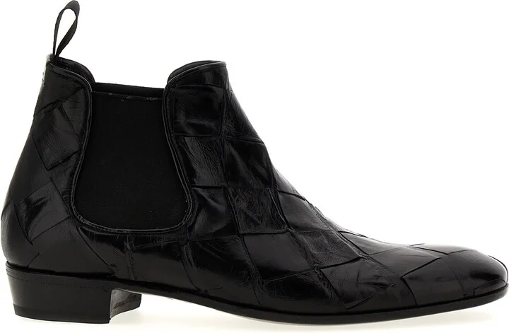 Braided Leather Ankle Boots