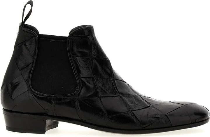 Braided Leather Ankle Boots