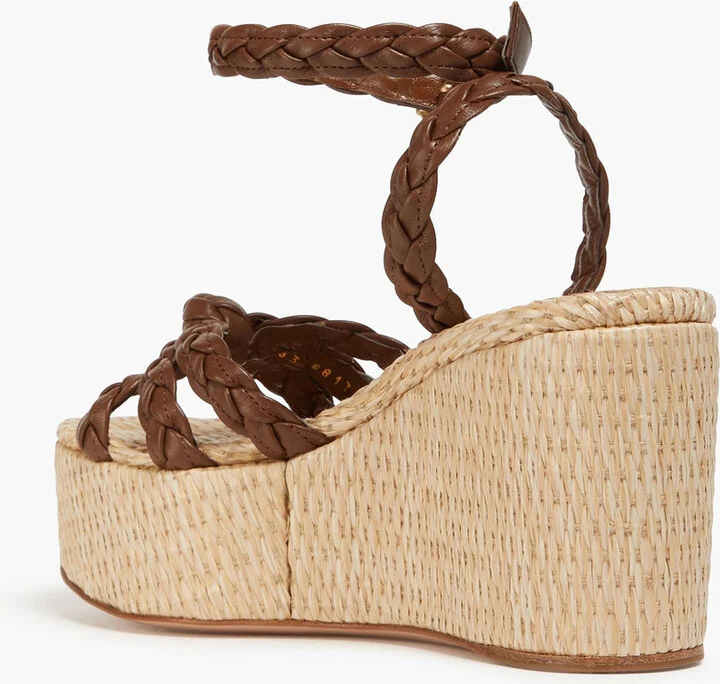 Braided leather espadrille wedge sandals - Image 3