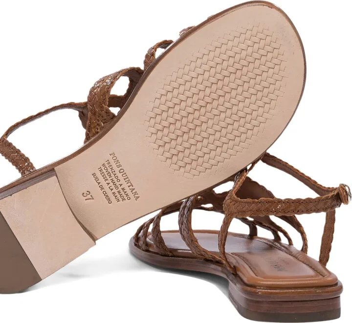Braided-Leather Flat Sandals - Image 5