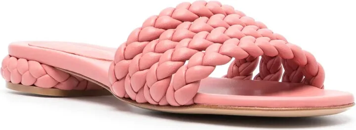 Braided-Leather Flat Sandals - Image 2