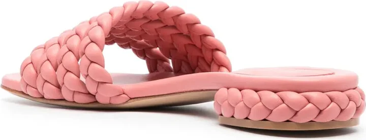 Braided-Leather Flat Sandals - Image 3