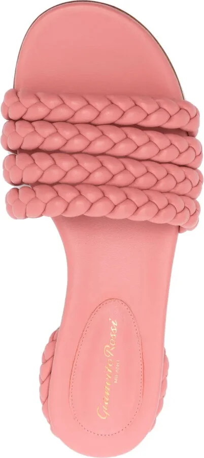 Braided-Leather Flat Sandals - Image 4