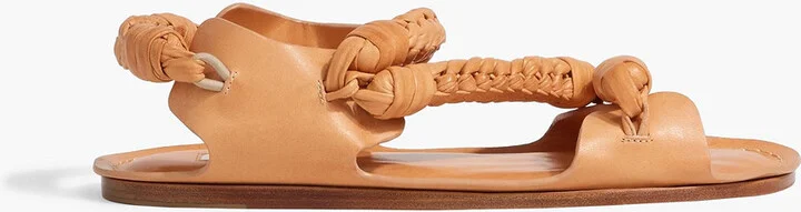 Braided leather sandals