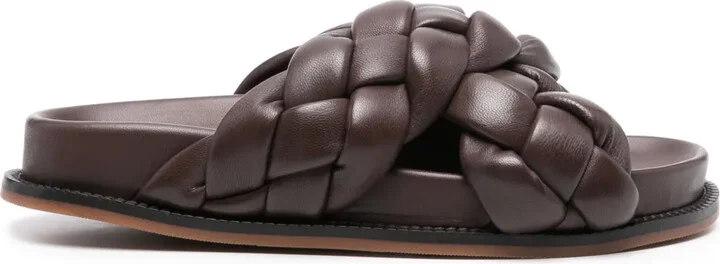 Braided Leather Slides