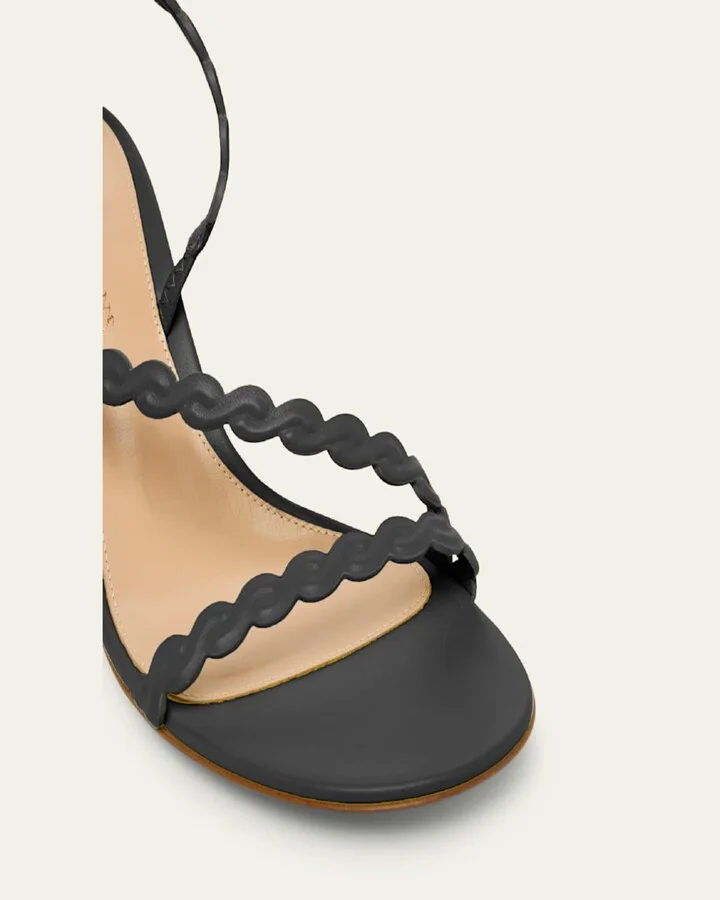 Braided Leather Slingback Sandals - Image 3