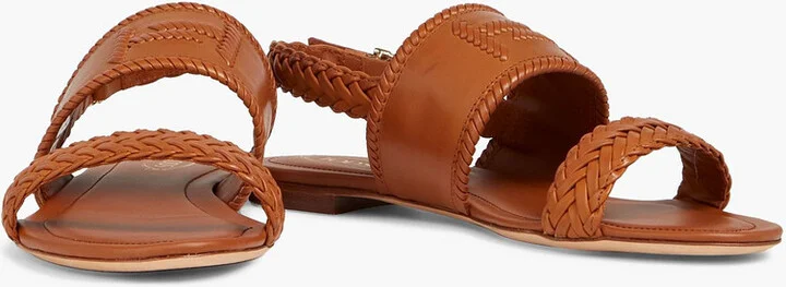 Braided leather slingback sandals - Image 2
