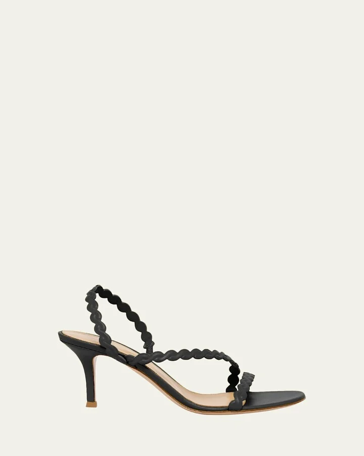 Braided Leather Slingback Sandals
