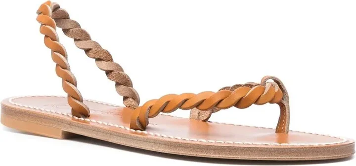 Braided Leather Thong Sandals - Image 2