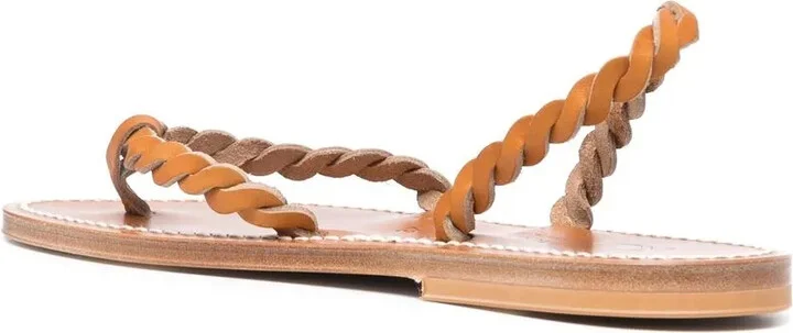 Braided Leather Thong Sandals - Image 3