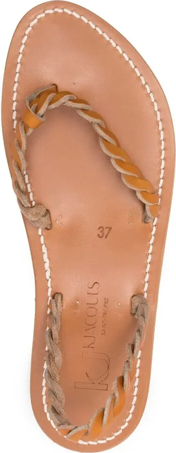 Braided Leather Thong Sandals - Image 4