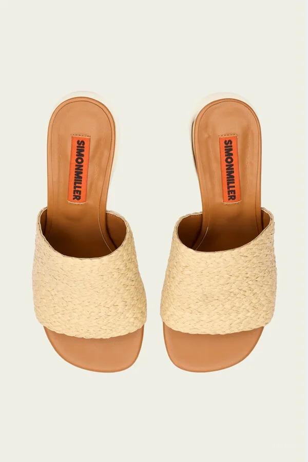 Braided Raffia Moderno Sandal in Gold Natural - Image 2