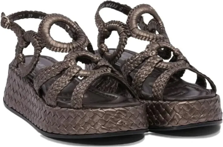 Braided Ring-Detail Sandals - Image 4