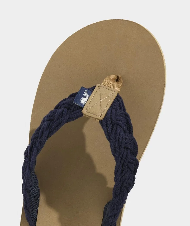 Braided Rope Leather Flip Flops - Image 2
