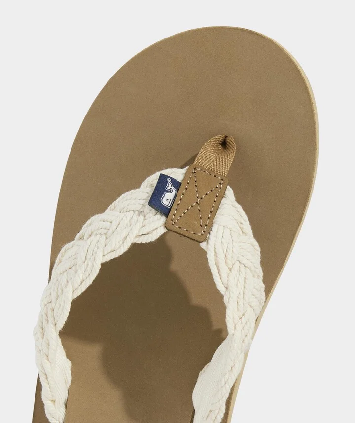 Braided Rope Leather Flip Flops - Image 3