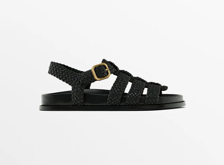 Braided Sandals With Buckle