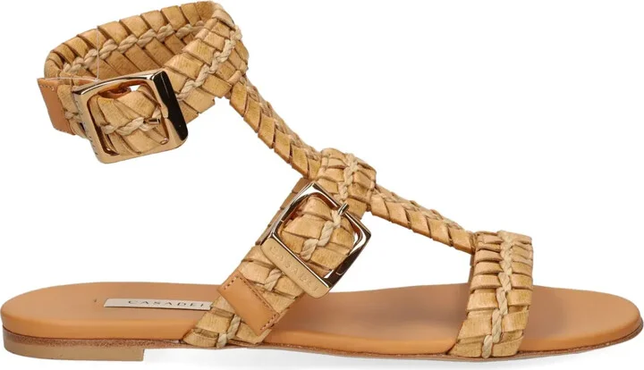 Braided-Strap Flat Sandals
