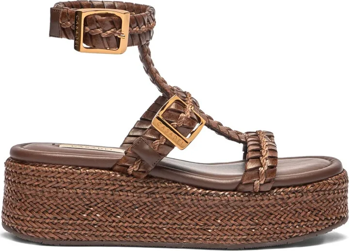 Braided-Strap Heeled Sandals